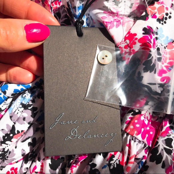 🦋🌸 JANE AND DELANCEY PINK BLACK FLORAL BLOUSE! - Picture 10 of 14